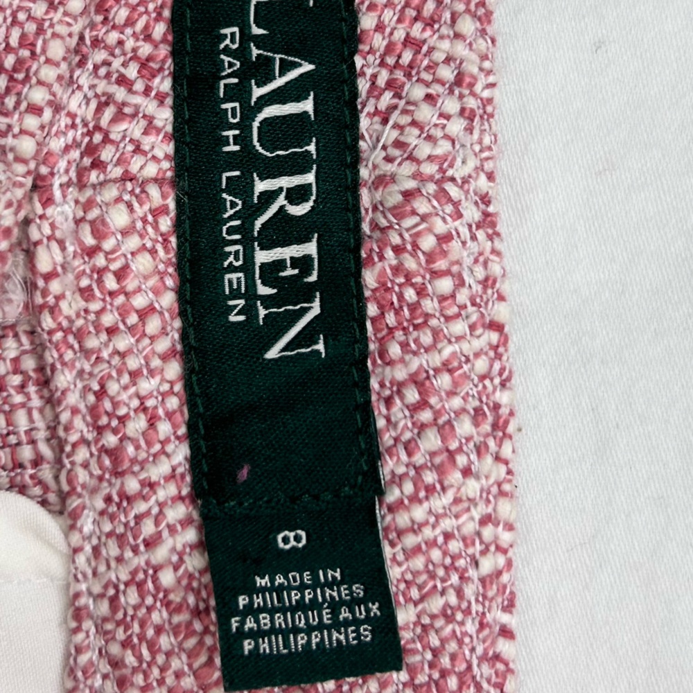 Ralph Lauren Pink Tweed High-Rise Women’s Shorts - Picture 9 of 10